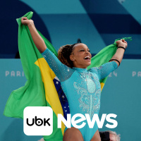 ESPORTES - Rebeca Andrade leva ouro no solo em Paris e se torna maior medalhista olímpica do Brasil